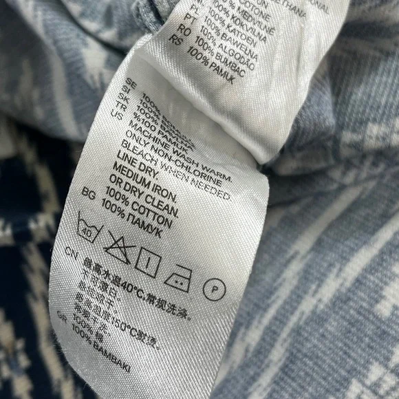 H&M L.O.G.G. Regular Fit Corduroy Aztec Tribal‎ Button Down Shirt Mens M - Picture 5 of 12